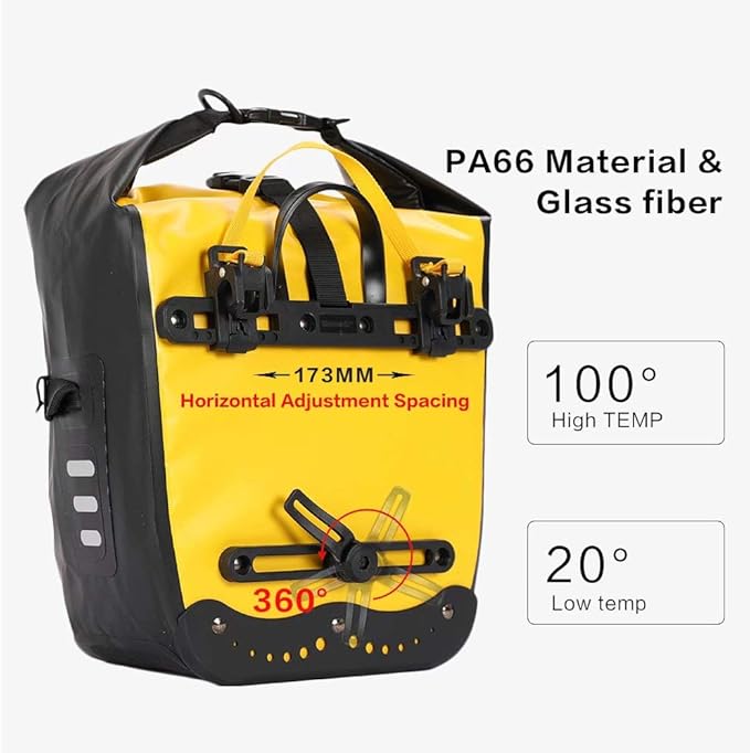 Rhinowalk 20L Bike Pannier Bag Waterproof Bicycle Rear Seat Trunk Bag for Cycling Bicycling Traveling Riding