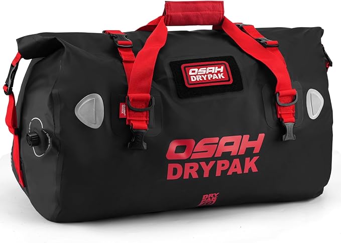 Waterproof Duffel Bag - Motorcycle Dry Bag Tail Bag with Large Storage Space, Waterproof Luggage Duffle Bags with Outer Mesh Zipper Pocket for Camping, Kayaking, Fishing & Traveling
