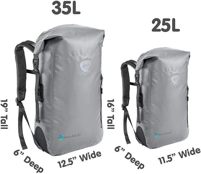 Skog Å Kust BackSak Heavy Duty Waterproof Backpack - Gear Bag for Sports, Travel, & More - 25 & 35 Liter Sizes