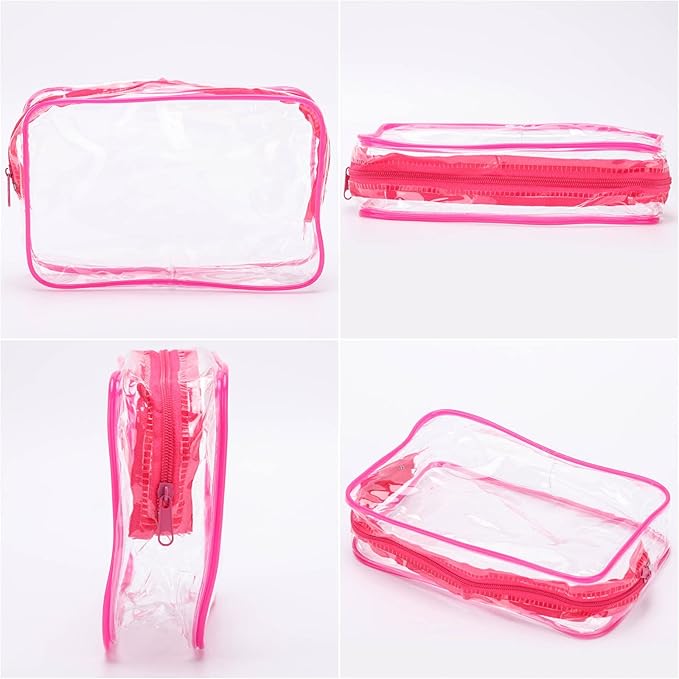 Tbestmax 10 Pack Clear Cosmetic Bags Makeup Bags Portable Waterproof TSA Approved Travel Toiletry Bags Organizer