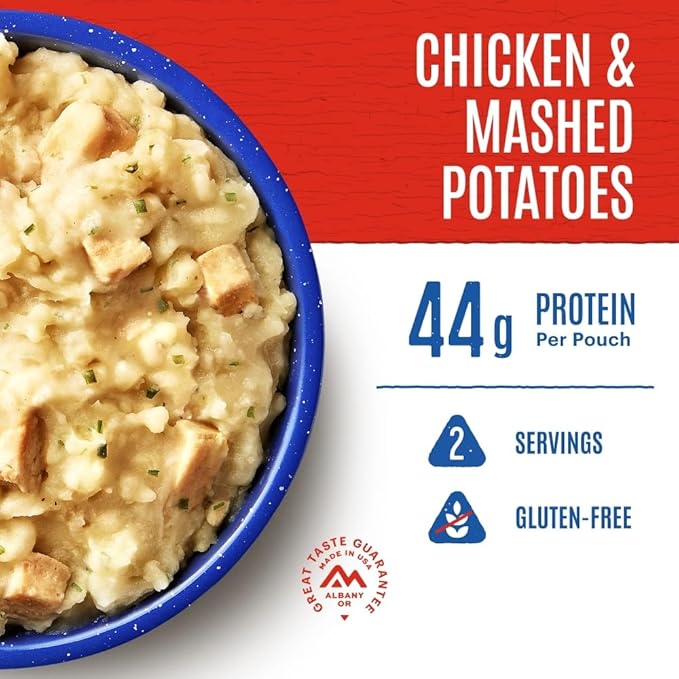 Mountain House Chicken & Mashed Potatoes | Freeze Dried Backpacking & Camping Food | Gluten-Free | 6-Pack