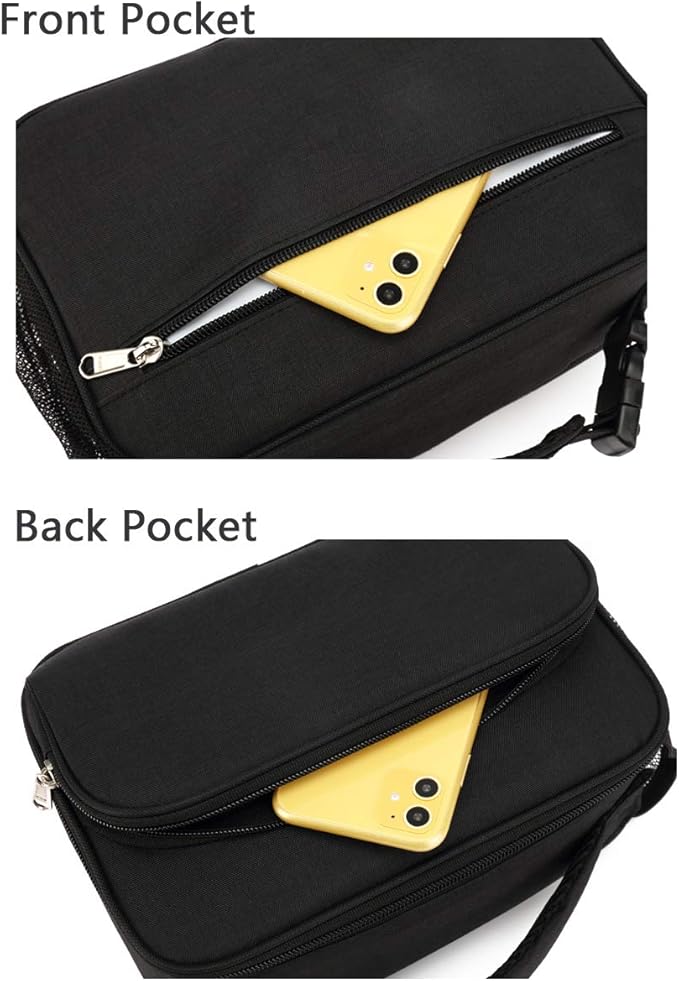 FlowFly Kids Lunch box Insulated Soft Bag Mini Cooler Back to School Thermal Meal Tote Kit for Girls, Boys,Black