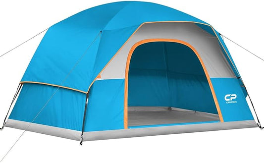 CAMPROS CP Tents for Camping 4/6 Person Tent Waterproof Windproof Double Layer Camping Tent, Easy Setup Dome Tent with Large Mesh Windows & Wider Door for Outdoor Camping & Hiking