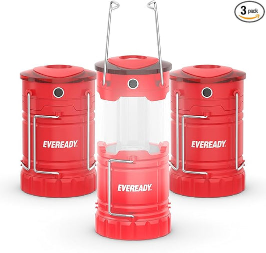 Eveready ALCL31 Collapsible LED Lanterns, 350 Lumens, 3 Pack, Collapsible Lantern with 4 LED Light Modes