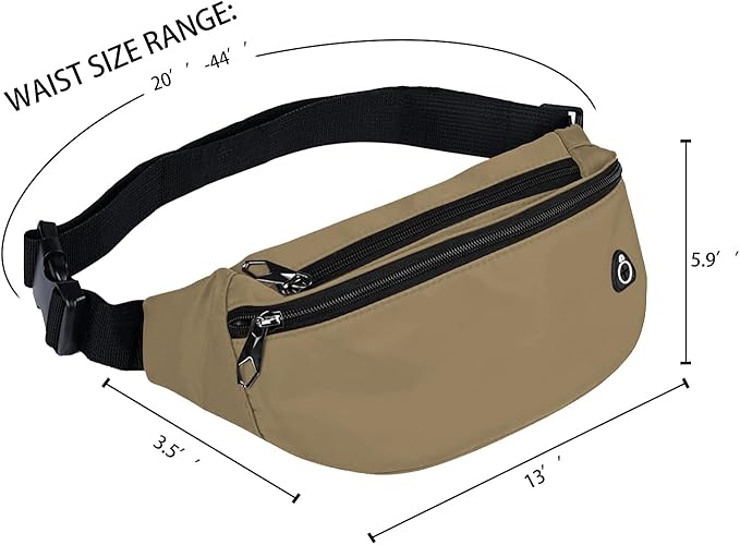 Fanny Pack for Men Women, Waterproof Sports Waist Bag Pack, Belt Bag for Travel Hiking Running