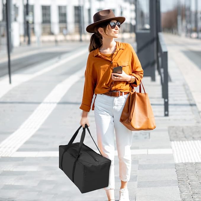 INFANZIA Duffel Travel Sports Equipment Bag, Long Luggage Bag with Upgrade Zipper Water Resistant, Extra Large Foldable Storage Bag for Camping, Tent, Tripod, Fishing(24x12x12 inch,2PCS)