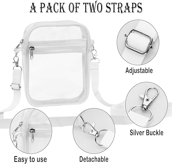 WEDDINGHELPER Clear Crossbody Bag, Clear Bag Stadium Approved, Clear Bag for Concerts Sports Events