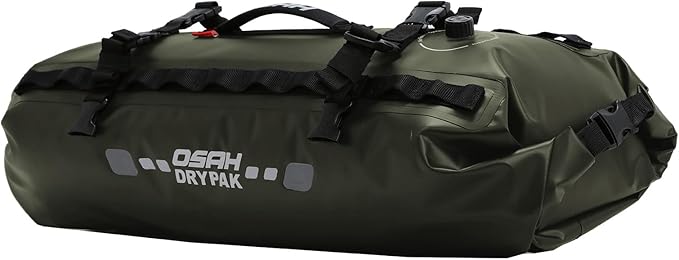 Waterproof Duffle & Luggage Tail Bag Saddle Bags, 20L Large Storage Space, for Motorcycle Back Seat, Dry Bag - Green