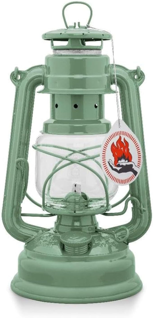 Baby Special 276 Storm Lantern - Made in Germany Since 1893 - Petroleum Lamp Made of Powder-Coated Steel and Shatterproof Glass - Sage Green