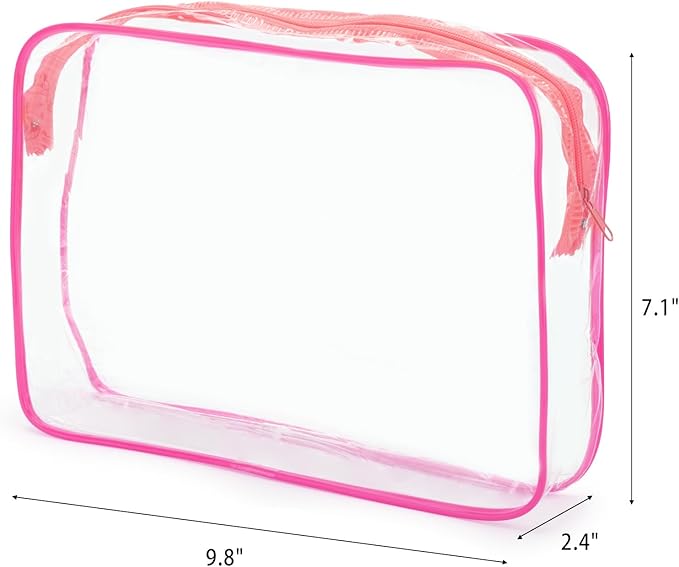 Tbestmax 10 Pack Clear Cosmetic Bags Makeup Bags Portable Waterproof TSA Approved Travel Toiletry Bags Organizer