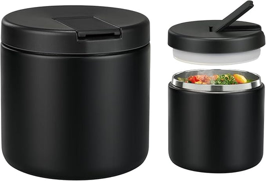 Soup Thermo for Hot Food Insulated Vacuum Food Jar with Buckle Lid, Stainless Steel Wide Mouth Leak Proof Lunch Container for School Travel