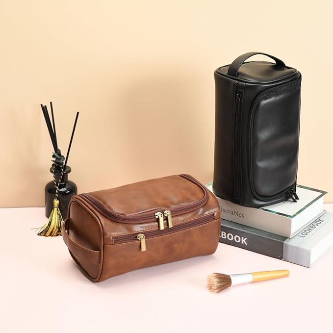 Personalized Large Toiletry Bag for Men,Premium Quality Durable and Stylish Travel Organizer for Travel, Grooming and Personal Care,Waterproof Leather Dopp Kit Gifts for Men