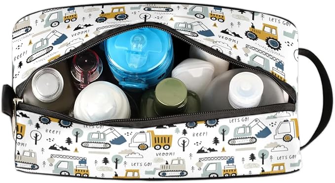 Excavator Car Hanging Toiletry Bag,Travel Hygiene Kits for Boys Mens,Waterproof Makeup Carry-on Bags,Cosmetic Bag,TSA Approved Shave Dopp Kit for Toiletries Shower Bathroom Accessories Gifts