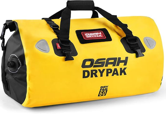 Waterproof Duffel Bag - Motorcycle Dry Bag Tail Bag with Large Storage Space, Waterproof Luggage Duffle Bags with Outer Mesh Zipper Pocket for Camping, Kayaking, Fishing & Traveling