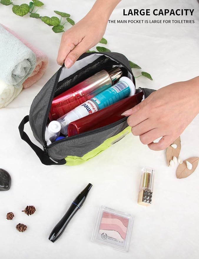 GOX Travel Toiletry Bag Dopp Kit Case Small Zippered Bag Ditty Bag Bathroom Pouch for Women(Green)