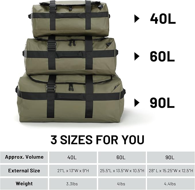 MIER Water Resistant Backpack Duffle Heavy Duty Convertible Duffle Bag with Backpack Straps for Gym, Sports, Travel