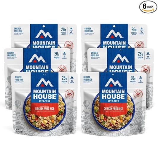 Mountain House Chicken Fried Rice Freeze Dried Backpacking & Camping Food 6-Pack Gluten-Free