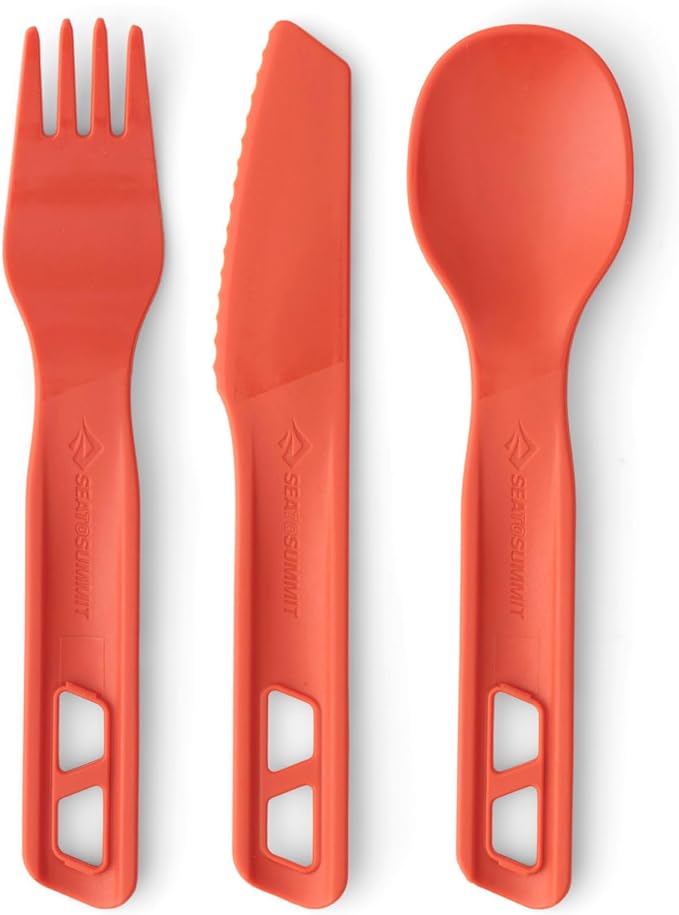 Sea to Summit Passage Camp Cutlery Set, Fork, Spoon and Knife, Spicy Orange