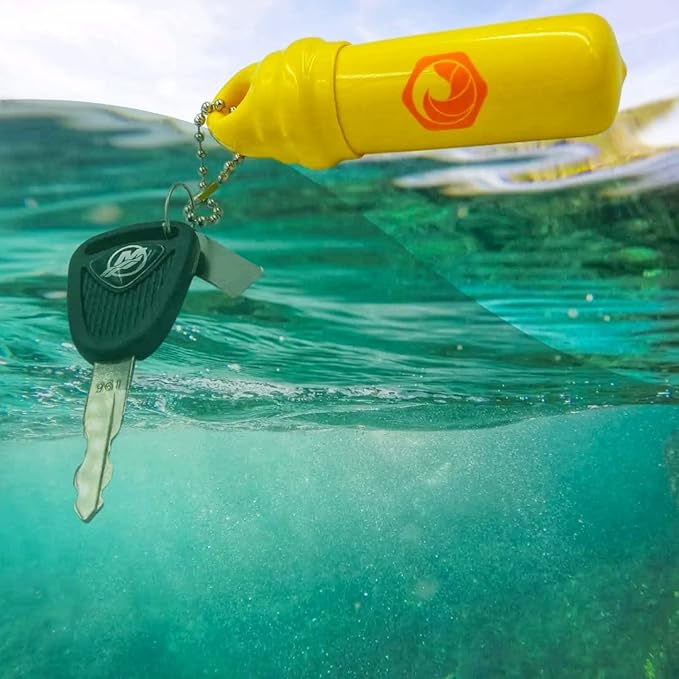 Floating Keychain (2 pack) with Waterproof Safety Container Boat Key Float - Pontoon, Fishing Accessories key holder
