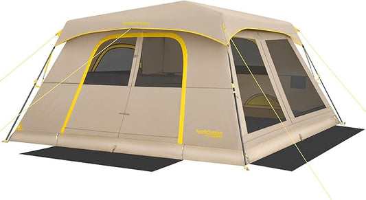 FanttikOutdoor Zeta C8 Air/C10 Air Camping Tent, Lightweight 10 Person Instant Cabin Tent Setup in 60s, 20% Lighter, Ultralight with Carry Bag for Family Camping & Hiking, Upgraded Ventilation