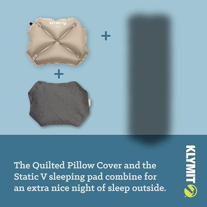 Klymit Pillow X Travel Pillow, Lightweight Inflatable Hybrid Airplane, Backpacking, Hammock, and Camping Pillow