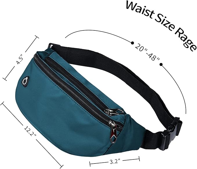 Fanny Pack for Men Women, Waterproof Sports Waist Bag Pack, Belt Bag for Travel Hiking Running
