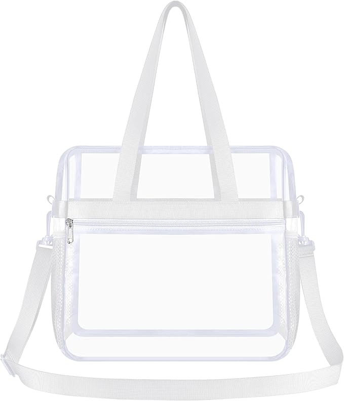 USPECLARE Clear Tote Stadium Approved, Security Travel & Gym Clear Bag for Work Sports Games Concerts