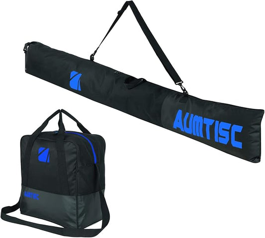 AUMTISC Ski Bag and Boot Bag Combo, Padded Ski Bags for Air Travel Flying, Adjustable Length for Skis Up to 200 cm and Boots Up to Size 13