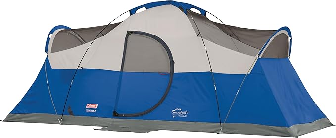 Coleman Montana 8-Person Camping Tent with Rainfly, Weatherproof Family Tent Sets Up in 15 Mins, Fits Multiple Airbeds