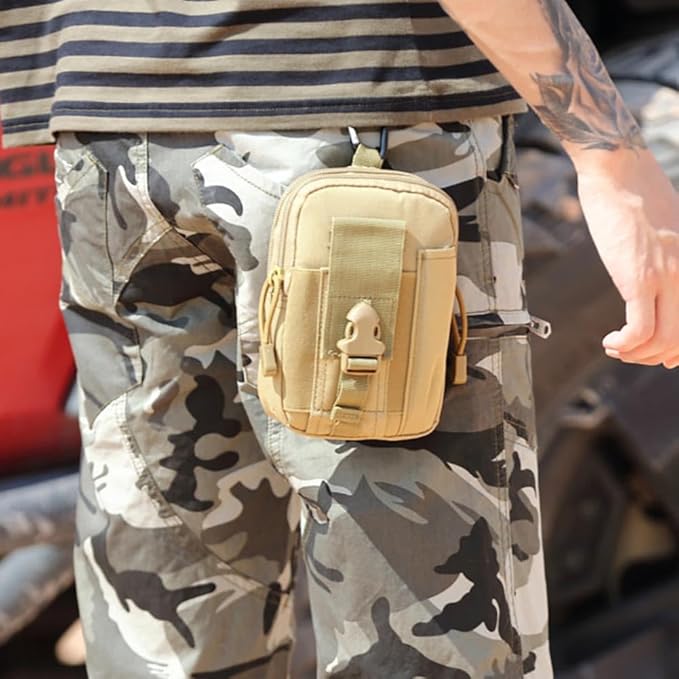 Tactical Molle Pouch, Universal EDC Waist Bag Pouches, Outdoor Belt Bags Gear Tool Gadget Pocket with Cell Phone Holster