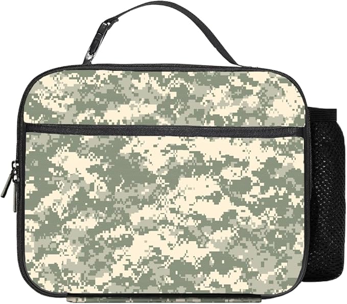 Camo Lunch Bag Reusable Insulated Camouflage Lunch Box Keep Food Cooler Thermal Lunch Tote for Women Men
