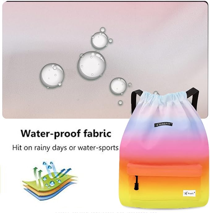 Waterproof Drawstring Bag, Gym Bag Sackpack Sports Beach Backpack for Men Women