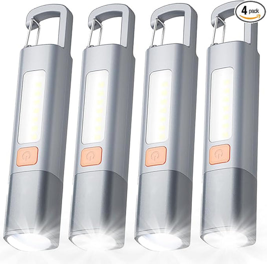 Rechargeable LED Flashlights High Lumens, 20,000 Lumens Super Bright Flashlight with USB Cable and Hook, 3 Modes, Waterproof Flash Light Handheld Powerful Flashlight for Home Camping ﻿- 4 Pack