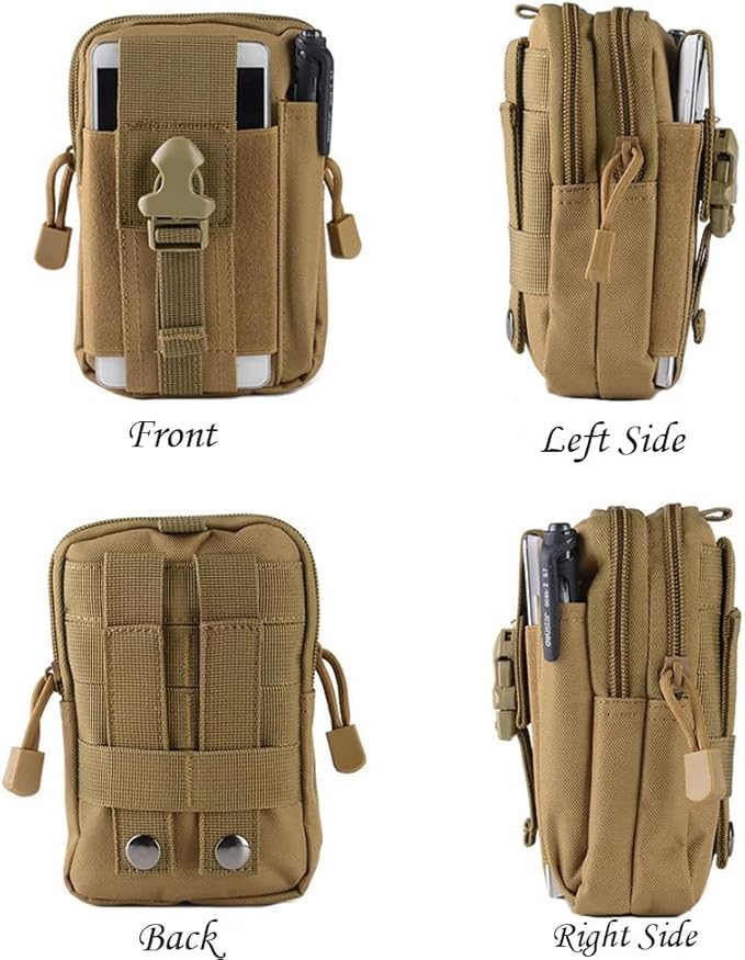 Outdoor Tactical Waist Bag Molle Pouch Military Hip Waist Compact Belt Bag Pouch Wallet Camping Phone Power Bank Camping Hiking Gear Tool Organizer