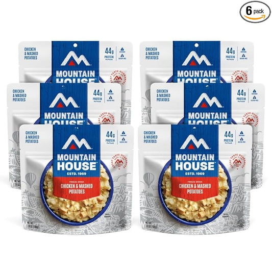 Mountain House Chicken & Mashed Potatoes | Freeze Dried Backpacking & Camping Food | Gluten-Free | 6-Pack