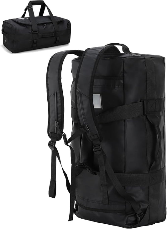 Haimont Gym Duffel Backpack Bag for Men Large Sports Duffle Bags with Backpack Straps for Hiking Travel Weekender Workout, 40L, Black