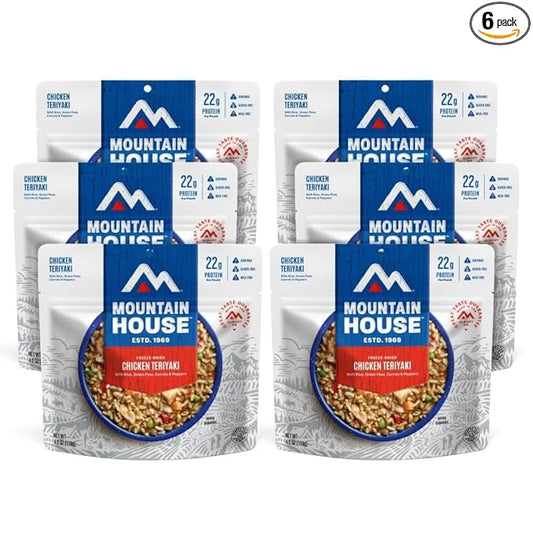 Mountain House Chicken Teriyaki | Freeze Dried Backpacking & Camping Food | 6-Pack | Gluten-Free