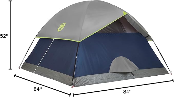 Coleman Sundome Camping Tent with Rainfly, 2/3/4/6 Person Tent Sets Up in 10 Mins, Weatherproof Shelter for Camping, Festivals, Backyard, Sleepovers, & More