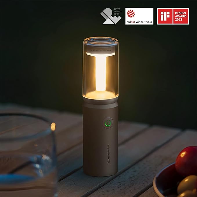 HOTO Outdoor Camping Flashlight Rechargeable, 3-in1 Camping Lantern 3200mAh, IP66 Water Resistant Camping Lamp Tent Lights with Hook, LED Flashlight for Camping, Outdoor, Emergency