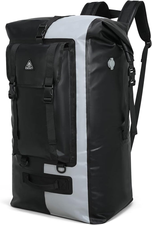Haimont 100% Waterproof Roll-Top Backpack Heavy Duty Large Capacity IPX7 Dry Bag for Kayaking Rafting SUP Camping, 60/100L