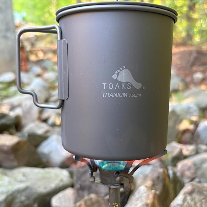 TOAKS Titanium Ultralight Gas Stove – 1.7 oz Compact Backpacking Stove, Foldable Legs, Precision Jet Burner – Durable, Fuel Efficient, Affordable