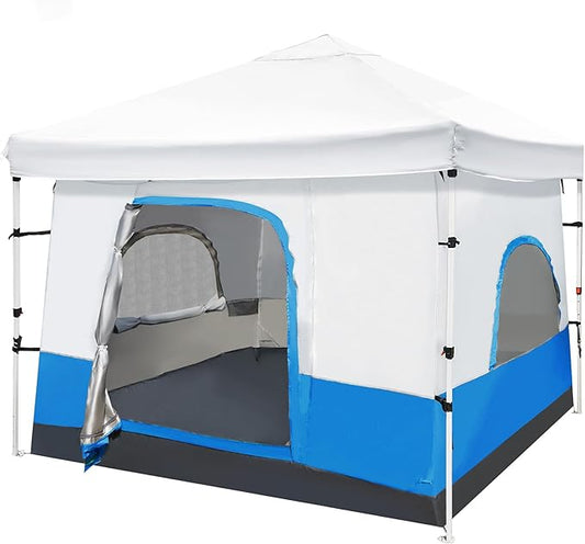 REDCAMP Canopy Camping Tent for Pop Up Canopy Tent, Inner Tent Converts Straight Leg 10'x10' or 10'x20' Canopy into Camping Tent, Fits 4-6 Person(Frame/Shelter NOT Included)