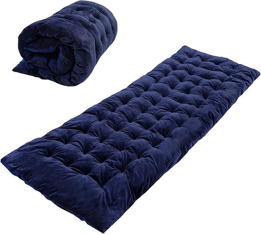 RedSwing XL Cot Mattress Pad, Cot Pads for Camping, 1.5''/3.2'' Thick Cotton Camping Cot Mattress Pads, Soft and Comfortable, Blue/Grey