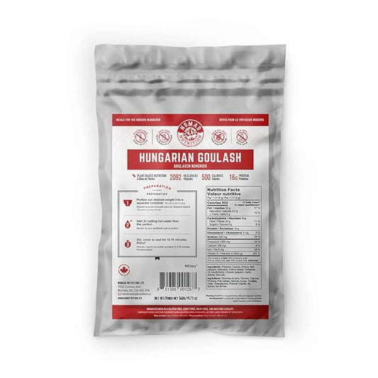 Nomad Nutrition – Hungarian Goulash | High Energy, All Natural Ingredients | Plant-Based & Non-GMO | Just Add Boiling Hot Water | 560g / 19.75oz (Pack of 1)