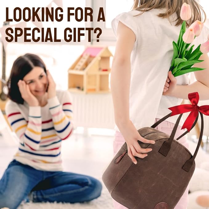 Insulated Lunch Bag for Women & Men (Chocolate Brown)