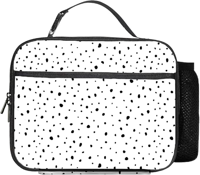 Polka Dot Lunch Bag Reusable Insulated Lunch Box Keep Food Cooler Thermal Lunch Tote for Women Men