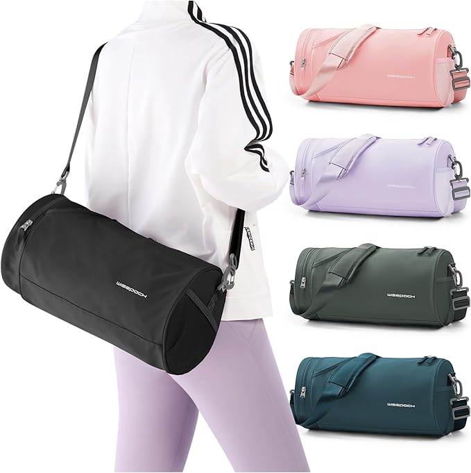 Small Gym Duffle for Women Men - Mini Waterproof Workout Sport Yoga Travel Overnight Weekender Dance Bag - Black