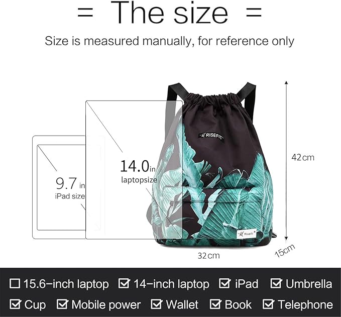 Waterproof Drawstring Bag, Gym Bag Sackpack Sports Beach Backpack for Men Women