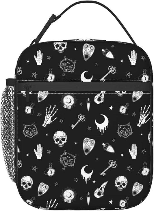 Gothic Skull Lunch Bag Insulated Reusable Lunch Box Thermal Cooler Tote For Men Women Work Travel Picnic Hiking