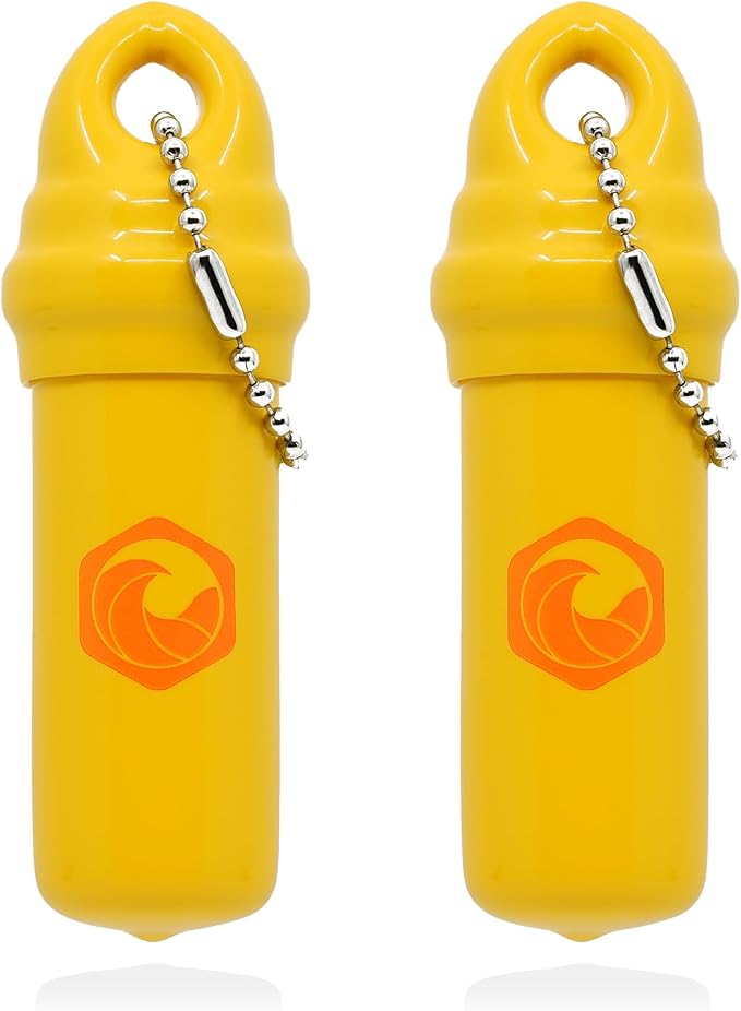 Floating Keychain (2 pack) with Waterproof Safety Container Boat Key Float - Pontoon, Fishing Accessories key holder